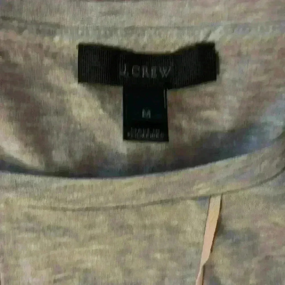 J Crew Gray Short Sleeve T Shirt with White and Pink Detailing - Picture 2 of 7